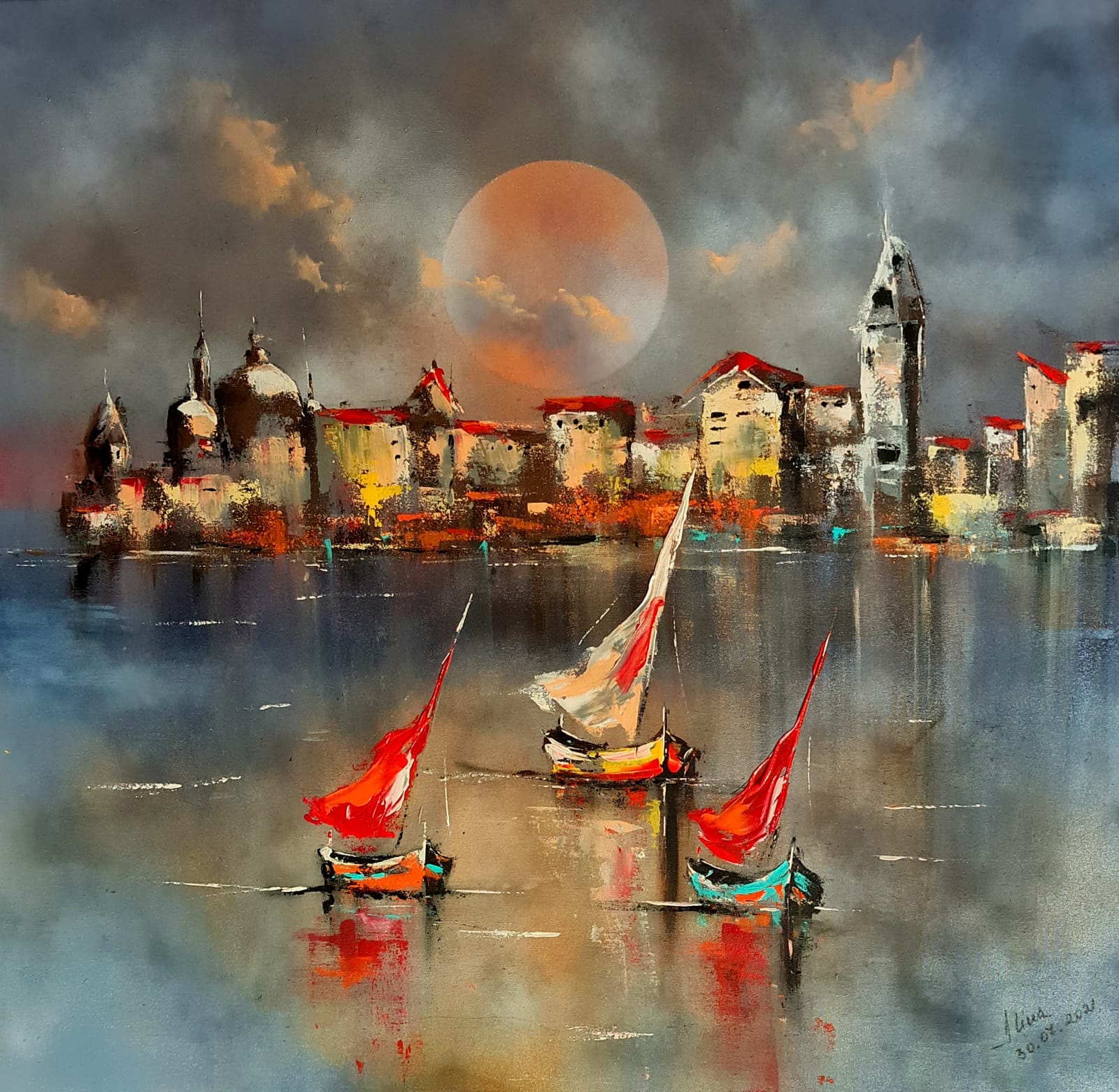 ArteDiAlina.com painting: Adriatic Harbour